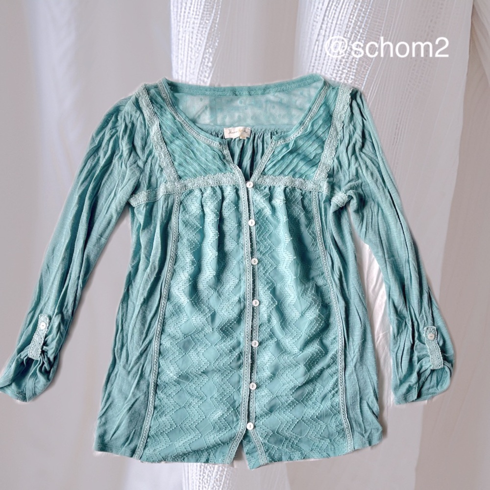 Meadow Rue Anthropologie XS peasant boho blouse